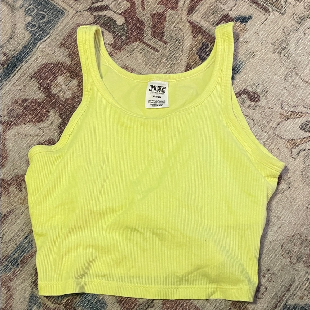 PINK Victoria's Secret Neon Yellow Tank Top